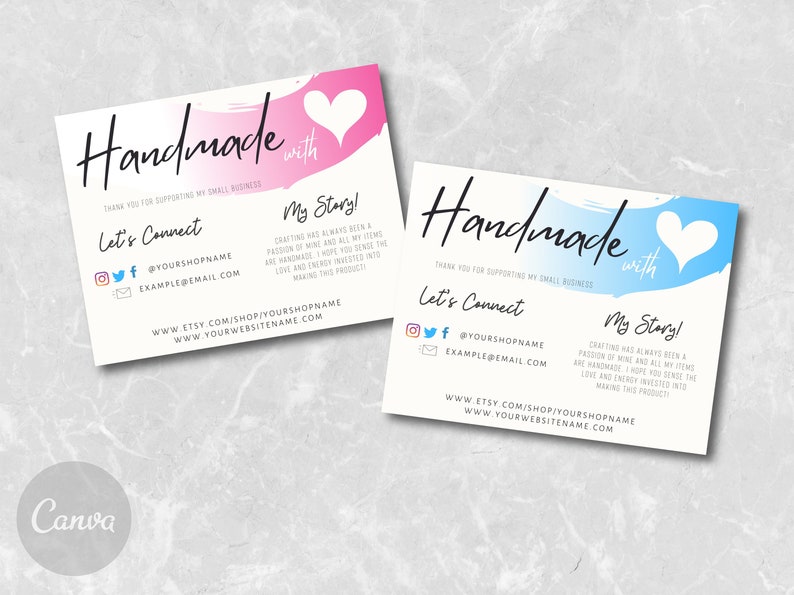 Poshmark Card Thank You Card Template Editable Shopping Card Instant Download