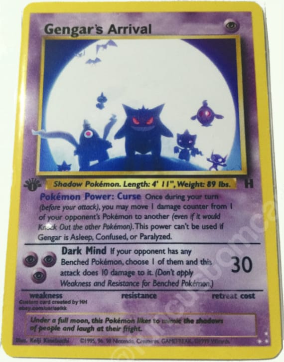 Gengar Pokemon Card Etsy