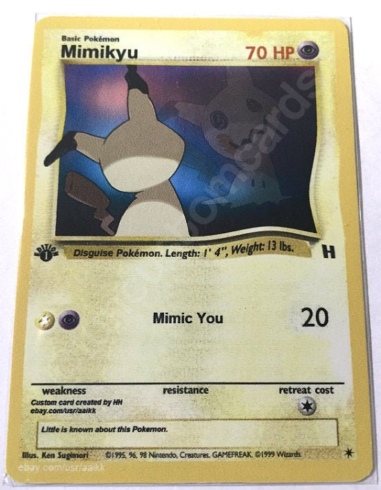 Mimikyu Custom Pokemon Card Etsy