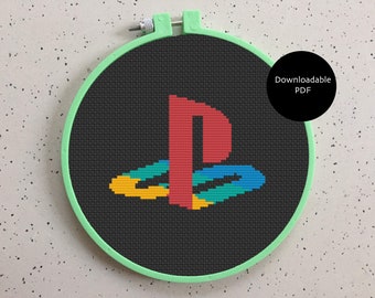 Kruissteekpatroon met PlayStation-logo