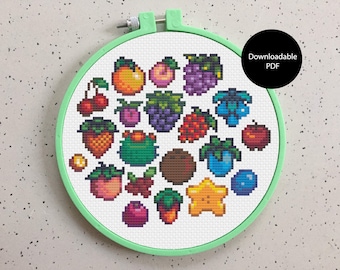 Stardew Valley Fruits - Kruissteekpatroon