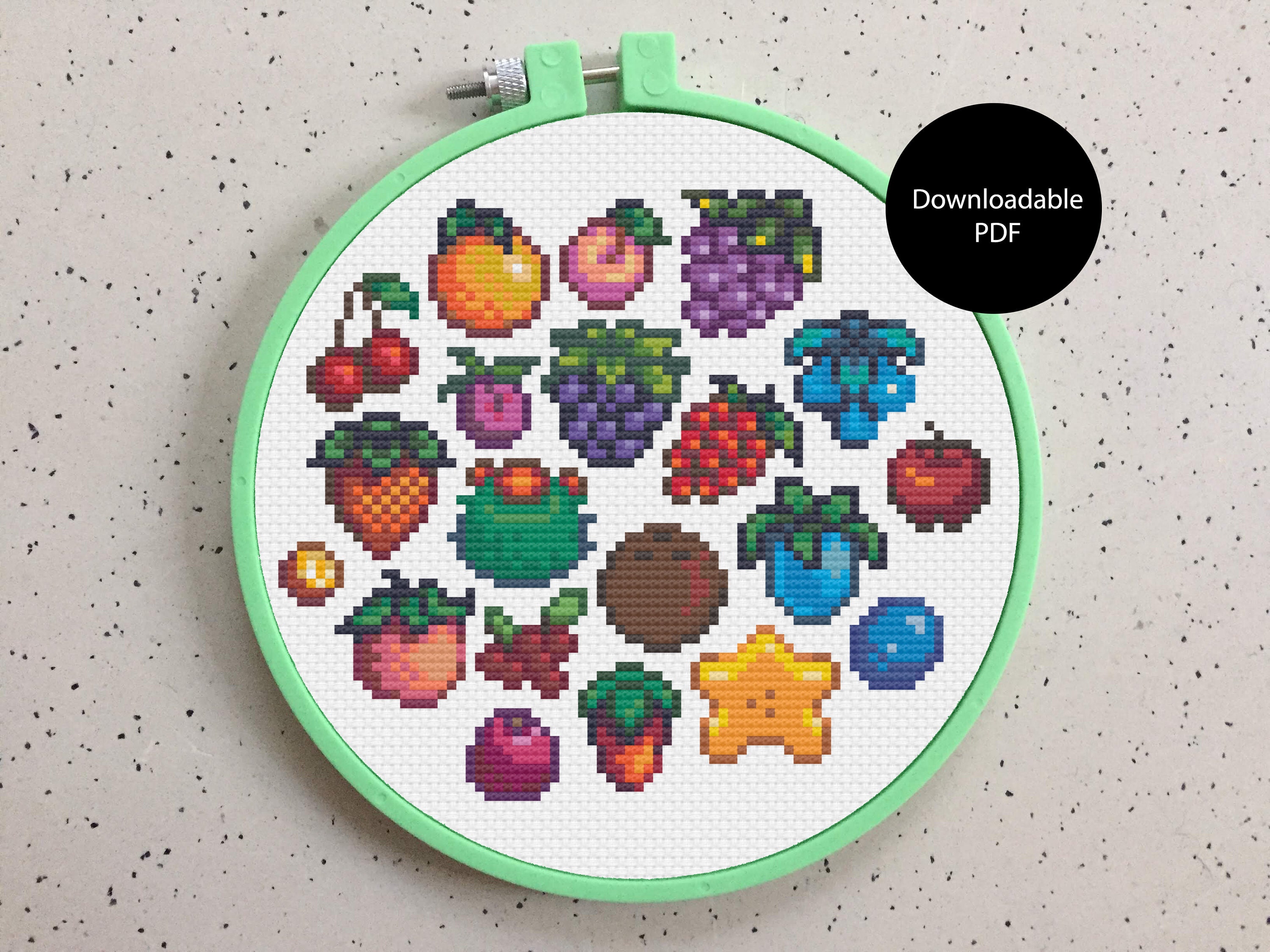 Stardew Valley Fruits Cross Stitch Pattern | Etsy