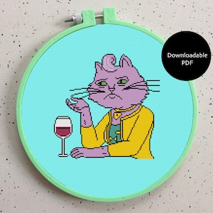 Prinzessin Carolyn mit Wein Kreuzstichmuster