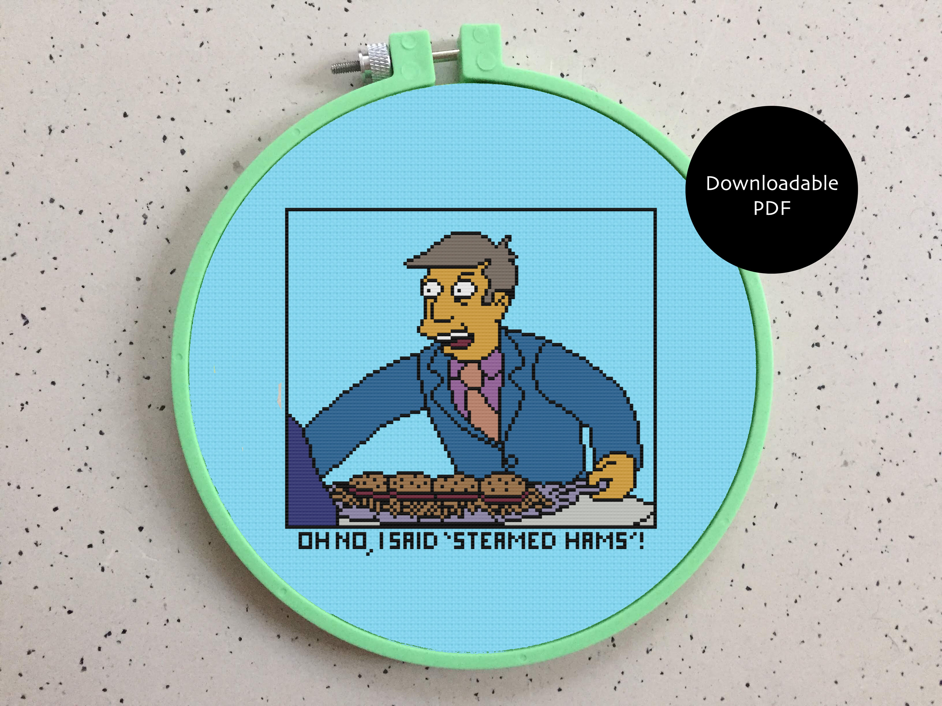 Steamed Hams the Simpsons PDF Cross Stitch Pattern 