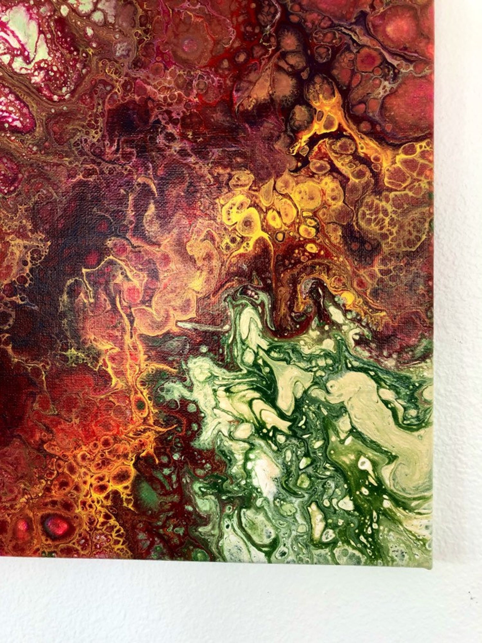 Original Abstract Art Dirty Pour Acrylic Painting Natural Etsy