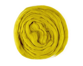 Ochre Extra Fine Merino Wool RovingNeedle Felting Wool Rovingweaving wet feltingfinger rovingwool for Spinningfiber art diy