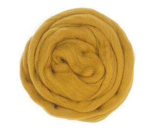 Ochre Extra Fine Merino Wool RovingNeedle Felting Wool Rovingweaving wet feltingfinger rovingwool for Spinningfiber art diy