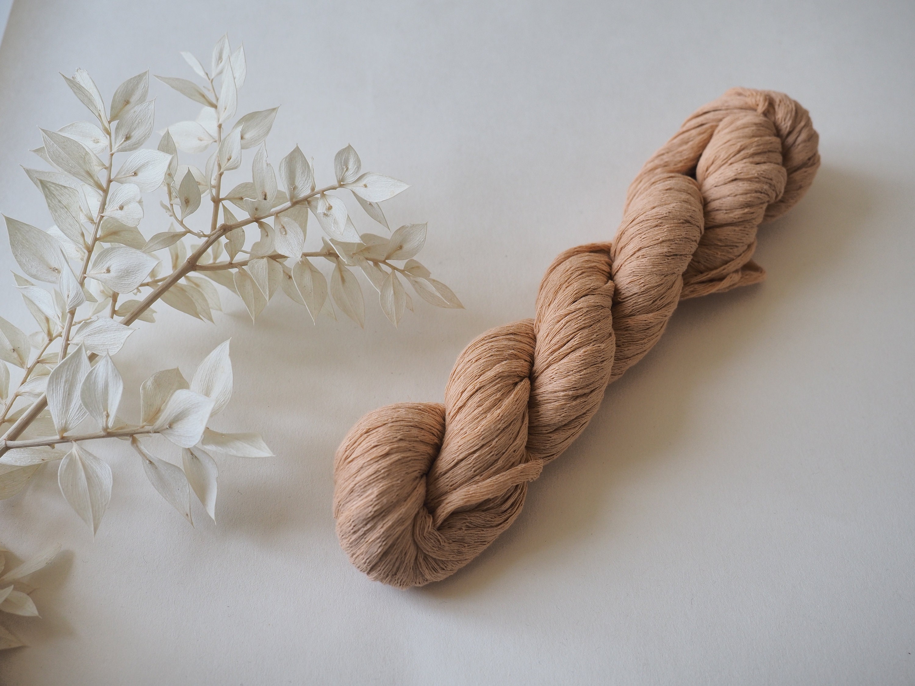 Apricot Waxed Cotton Tape Yarn Weaving Yarn Knitting and Etsy