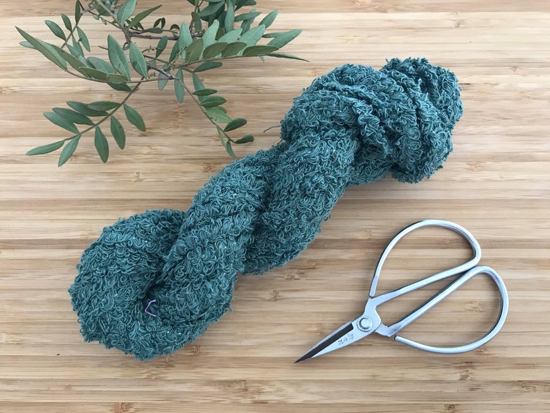 Pine Green Boucle Cotton Yarn