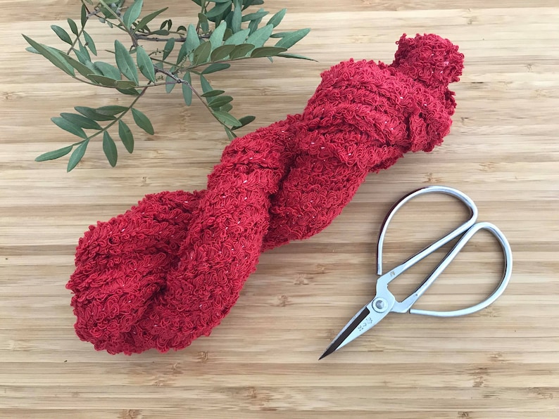 Red Boucle Cotton Yarn