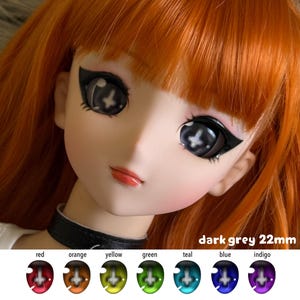 22mm Anime Doll Eyes for BJD/MJD “Crossed” (Smart Doll, Dollfie Dream, Imomodoll, ETC)