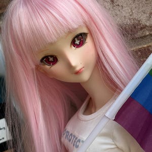 OOAK Dollfie Dream DDH-07 Flesh Head 1/3 MJD (Pink eyes)