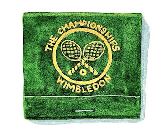 Wimbledon Matchbook Watercolor Print – A Tennis Lover’s Dream