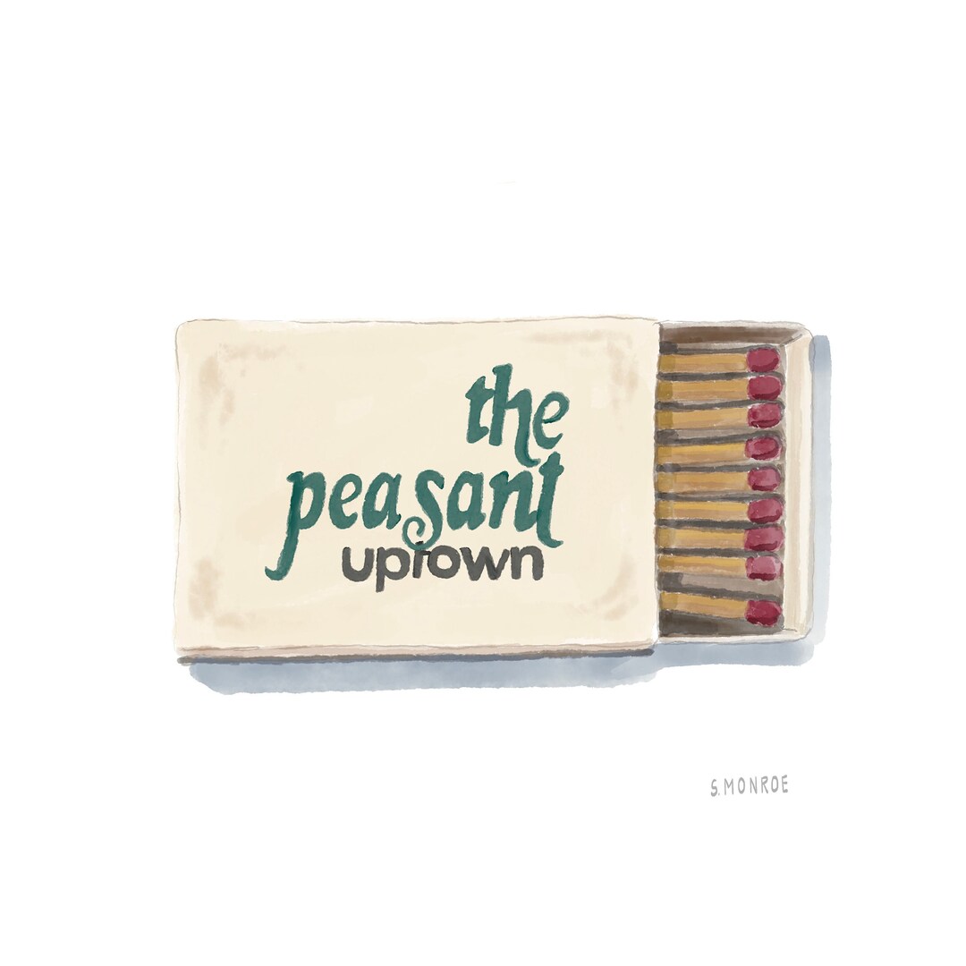 The Peasant Uptown Atlanta Restaurant Matchbook Art Print Etsy