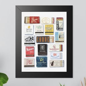 Affiche vintage de restaurant d'Atlanta (style couverture d'allumettes) | Cadeau gourmand d'Atlanta (Géorgie) | The Vortex, Canoe, Superica | Décoration murale pour la cuisine | Décoration pour chariot de bar