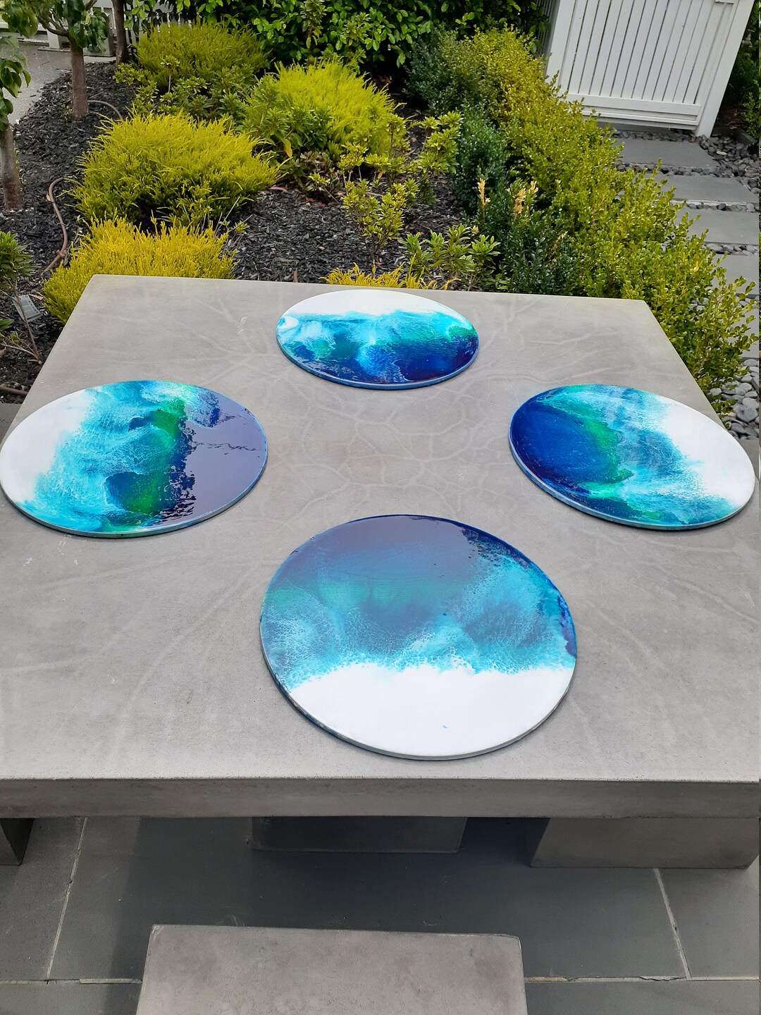 Placemats Set of 4 Placemats Ocean Resin on Wood Placemats. Etsy