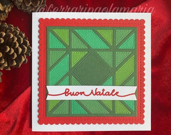 Biglietto di auguri per Natale con decorazione geometrica