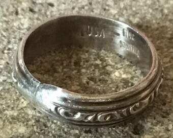 Vintage Ornate Sterling Silver Band Ring