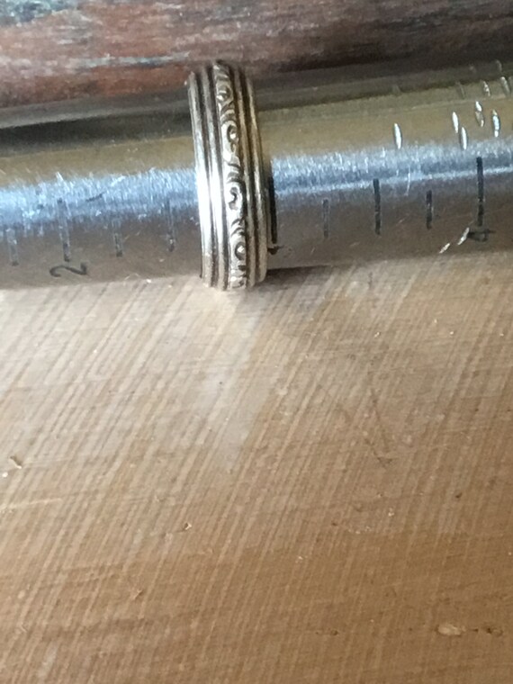 Vintage Ornate Sterling Silver Band Ring - image 2