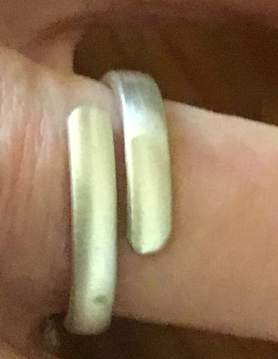 Brushed Sterling Silver Bypass Ring - image 2
