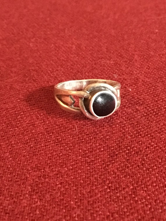 Native American Onyx and Sterling Silver Ring