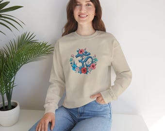 Om Hibiscus Sweatshirt for Daily Selfcare, Inspirational Spiritual Clothing