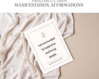 Printable Manifestation Affirmation Cards: Positive Mindset (Digital Download)