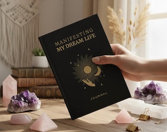 Diario di manifestazione per la vita dei sogni / Planner della legge di attrazione / Quaderno quotidiano di gratitudine e affermazione / Regalo di benessere per guaritori energetici