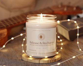 Sea Salt Orchid Soy Candle, Release and Recharge, 9oz