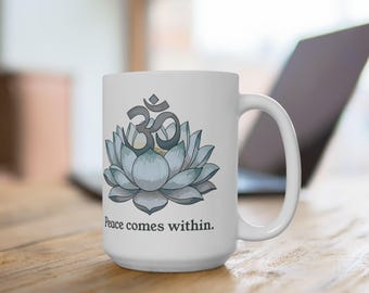 Om Symbol Lotus Flower Spiritual Mug | Ceramic Mug