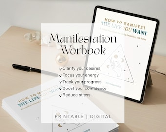 How to Manifest the Life You Want Workbook for Goal Setting & Personal Growth (Digital Download)