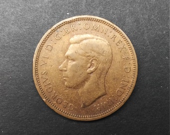 1946 British Georgivs Vi  D:G Omn  Rex Half Penny