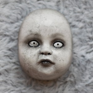 Creepy cute ooak art doll face for teddy doll