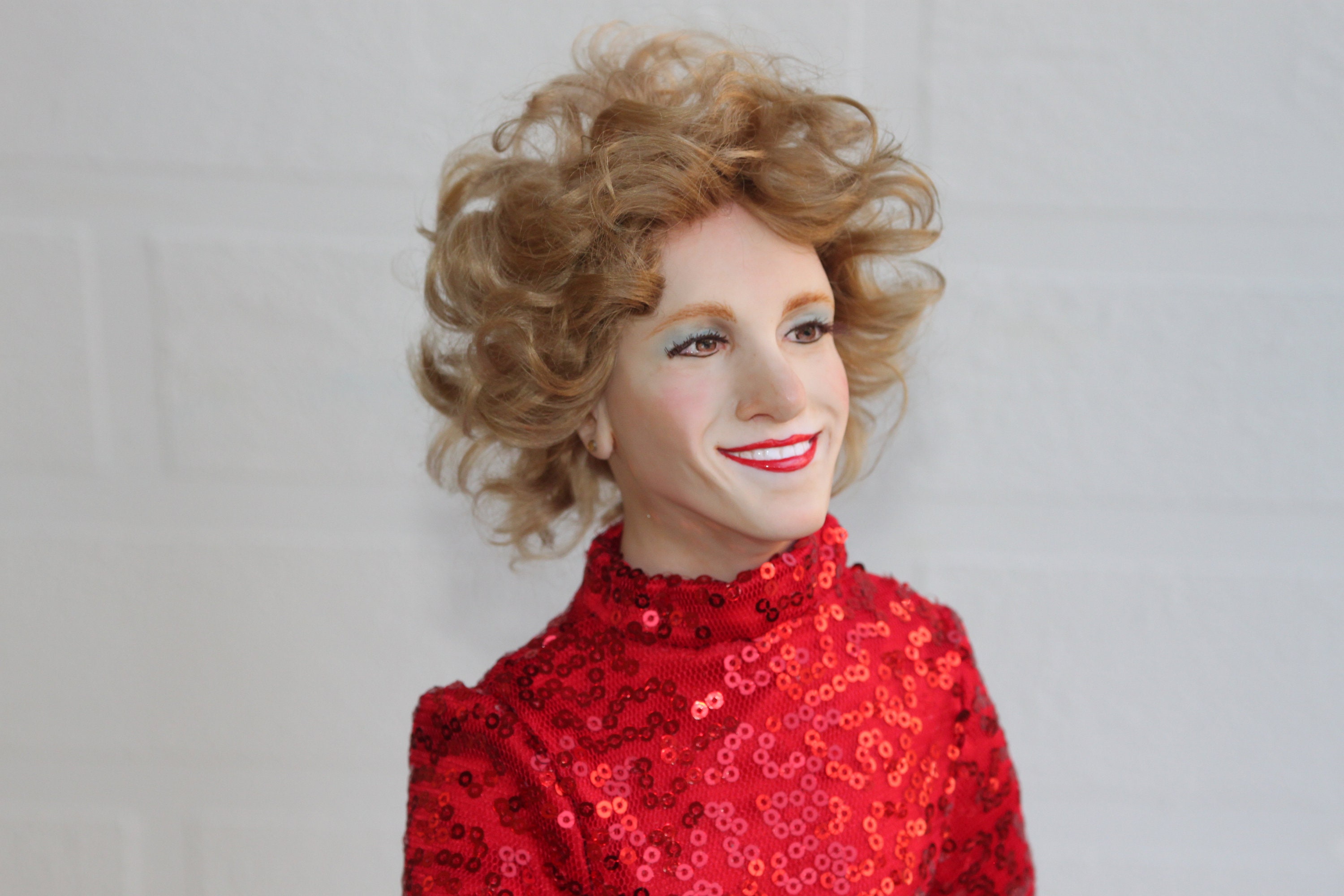 Doll Man in Red Dress Handmade Ooak Realistic Art Doll Inspired by