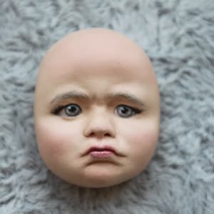Baby ooak art doll face for teddy doll