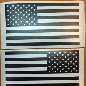 US Flag Decals - Premium Cast Matte Black Vinyl-Lifetime Warranty/Free Replacements