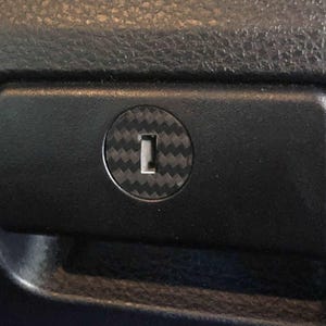 Carbon Fiber Textured Vinyl Decals for 2016-2023 Tacoma Glovebox Keyhole