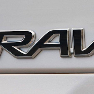 RAV4 Rear Door Emblem Decals: Premium Cast Vinyl Inlays (2013-2025)