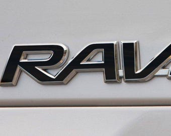 RAV4 Rear Door Emblem Decals: Premium Cast Vinyl Inlays (2013-2025)