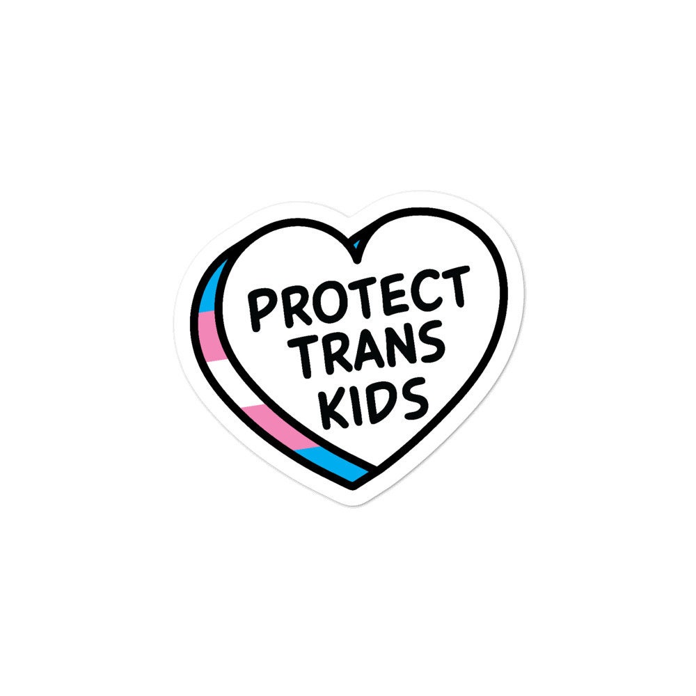 Protect Trans Kids Candy Heart Vinyl Stickers 3 Inches | Etsy