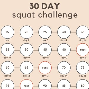 30 Day Squat Challenge Digital Fitness Guide Printable Squat Challenge ...