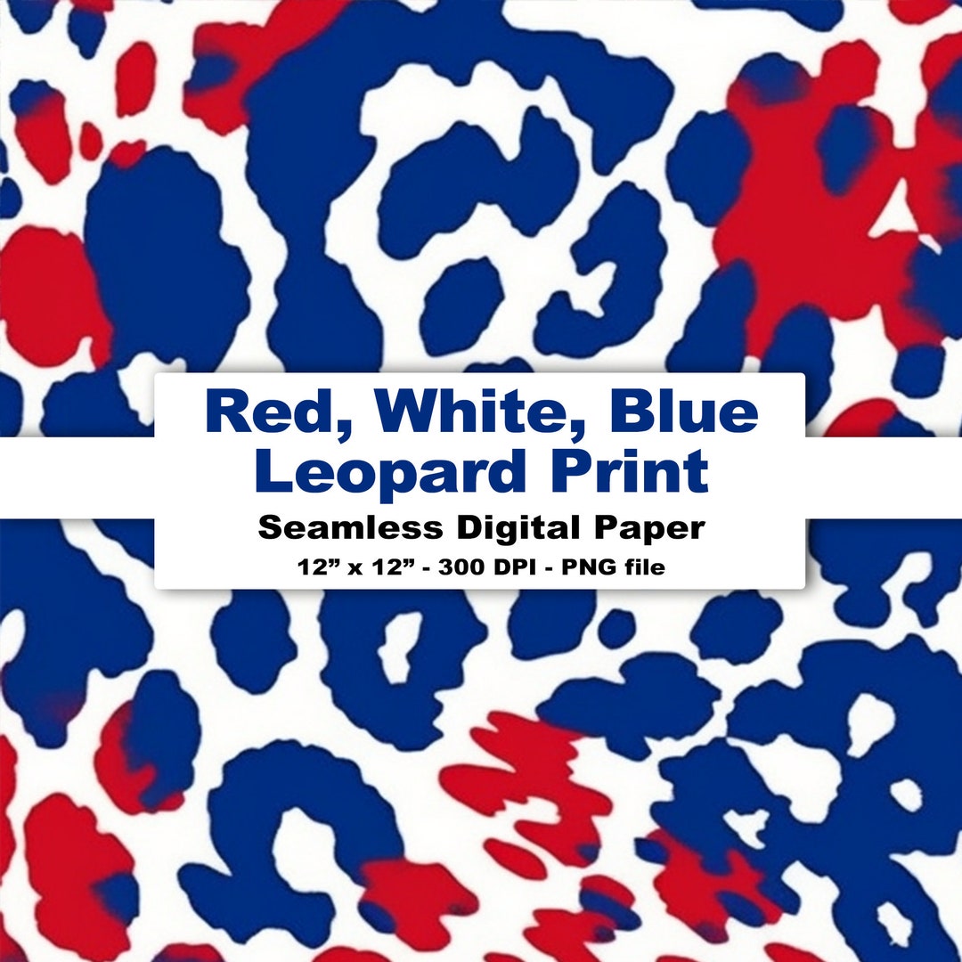 USA Fourth of July Leopard Paper Red White Blue Leopard - Etsy
