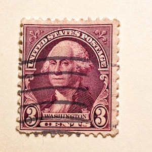 George Washington 3c stamp; 1932; Scott #720, deep violet, F/LH Ng Used
