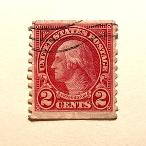 George Washington 2c coil stamp; USA Presidential Series, #554b, 1923, 102 years old, Used