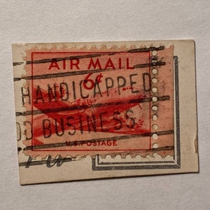 U. S. Airmail Stempel; 6 Cents; "Behindertengeschäft" Überdruck; 1949; Features DC-4 Skymaster; Abgebrochen; VF/NH