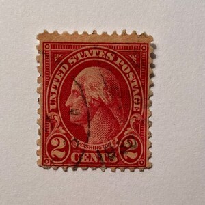 SALE President George Washington 2c Stamp; Cancelled; 1923; F, NH, NG; Scott #554.