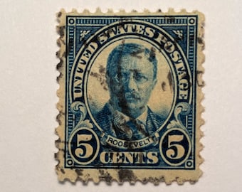 米国大統領テディ ルーズベルト 5 セント切手。1923 年発行