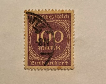 Sello alemán de 1923: Deutsches Reich 100 Mark, cancelado