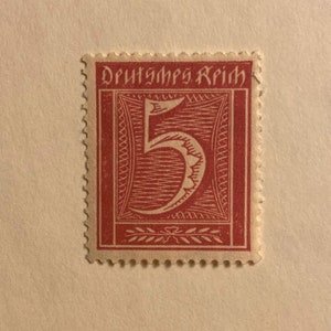 German Deutsches Reich 5 Pf Michel Nummer 158 postfrisch; 1921-1922; MNH OG; Rare Antique