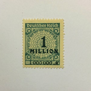 SALE Rare 1.000.000 German Reichsmark Inflation Series Weimar Republic 1923 Mint, NH, OG Perfectly Centered 100-Year-Old Stamp image 1